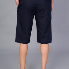 Men’s Premium  Solid Capri Pants – Navy Blue