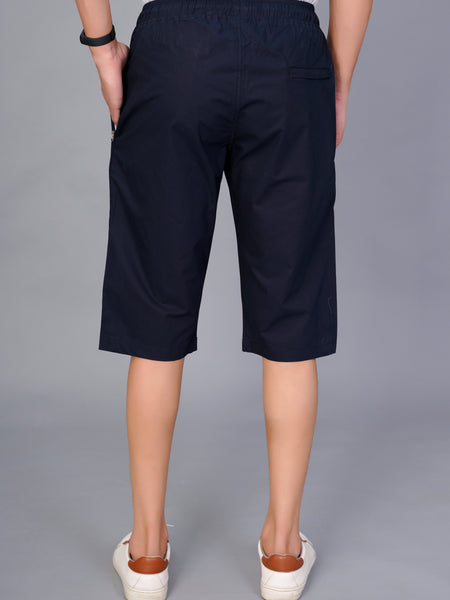 Men’s Premium  Solid Capri Pants – Navy Blue
