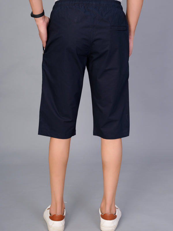 Men’s Premium  Solid Capri Pants – Navy Blue