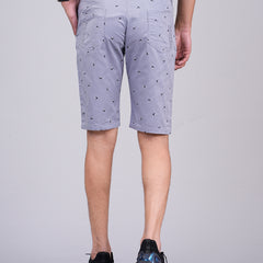 Men's Premium Satin Printed Cargo Capri Shorts – Light Blue