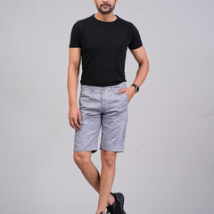 Men's Premium Satin Printed Cargo Capri Shorts – Light Blue