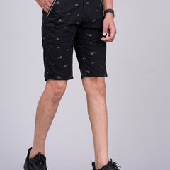 Men's Satin Printed Cargo Capri Shorts