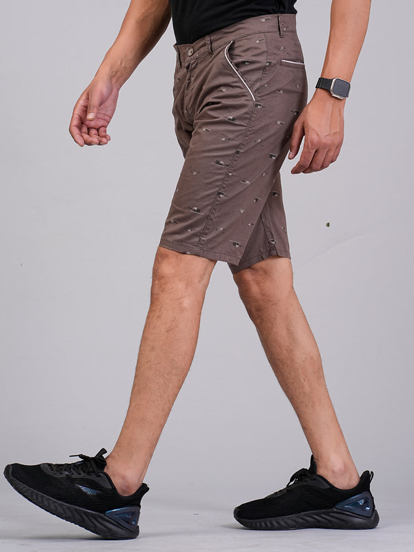 Men's Satin Printed Cargo Capri Shorts