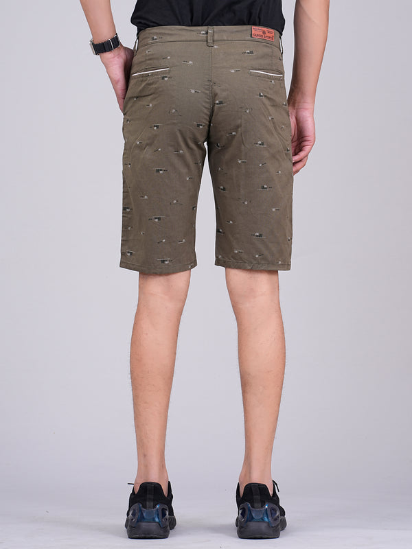 Men's Satin Printed Cargo Capri Shorts