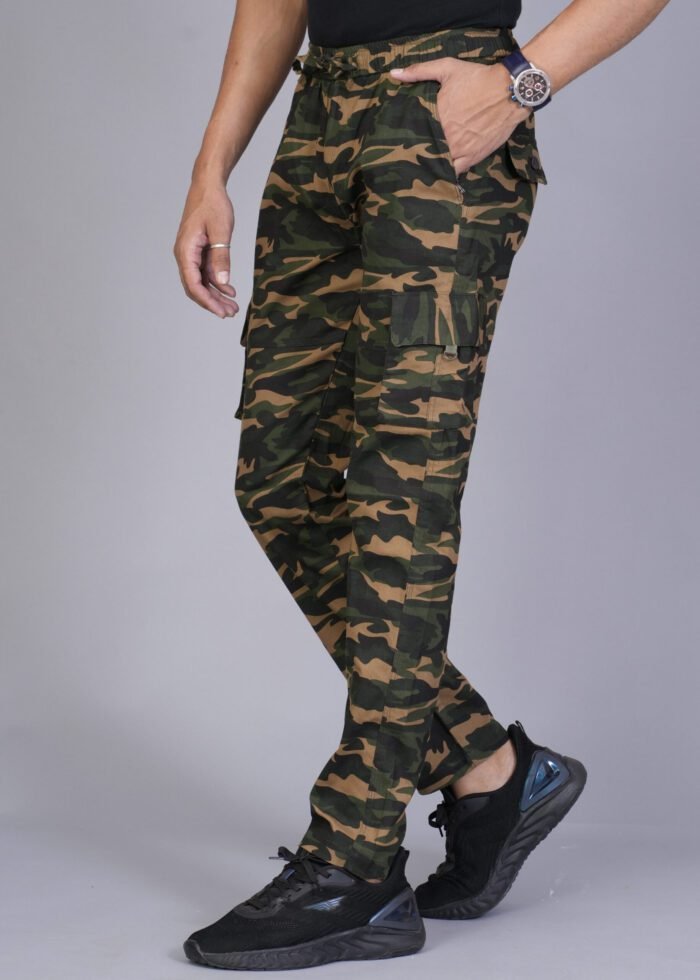 Cargo Sports Men Military Print Cotton Brown Cargo Pant - Image 2