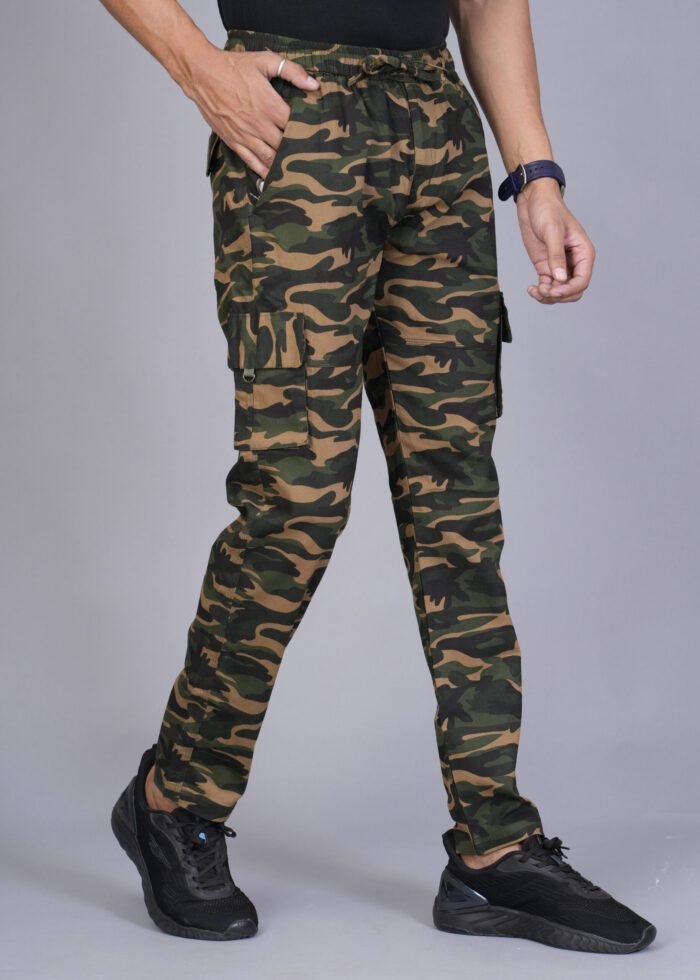 Cargo Sports Men Military Print Cotton Brown Cargo Pant - Image 8