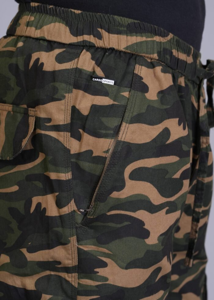 Cargo Sports Men Military Print Cotton Brown Cargo Pant - Image 5