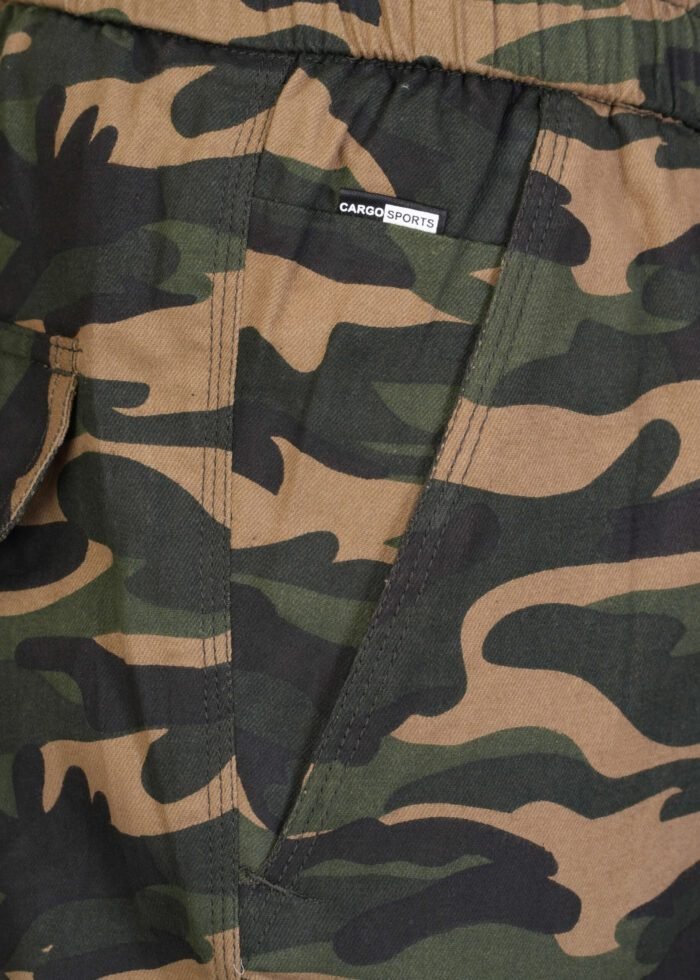 Cargo Sports Men Military Print Cotton Brown Cargo Pant - Image 4