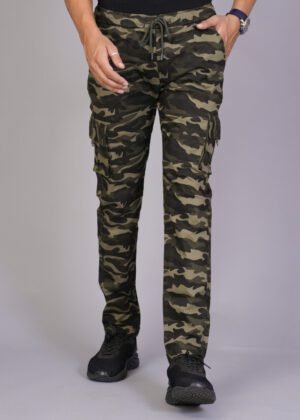Cargo Sports Men Military Print Cotton Green Cargo Pant