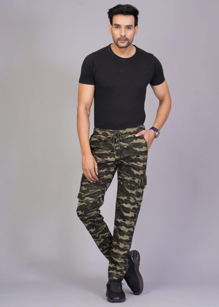 Cargo Sports Men Military Print Cotton Green Cargo Pant - Image 3