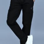 Cargo Sports Men Solid Cotton  Black Cargo Pant