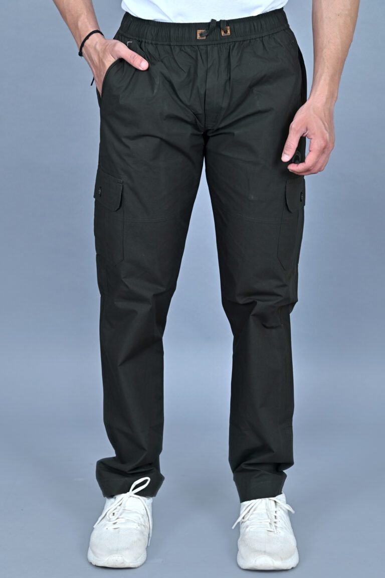 Cargo Sports Men Solid Cotton Dark Green Cargo Pant - Image 1