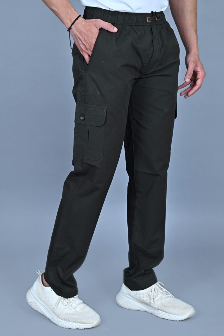 Cargo Sports Men Solid Cotton Dark Green Cargo Pant - Image 2