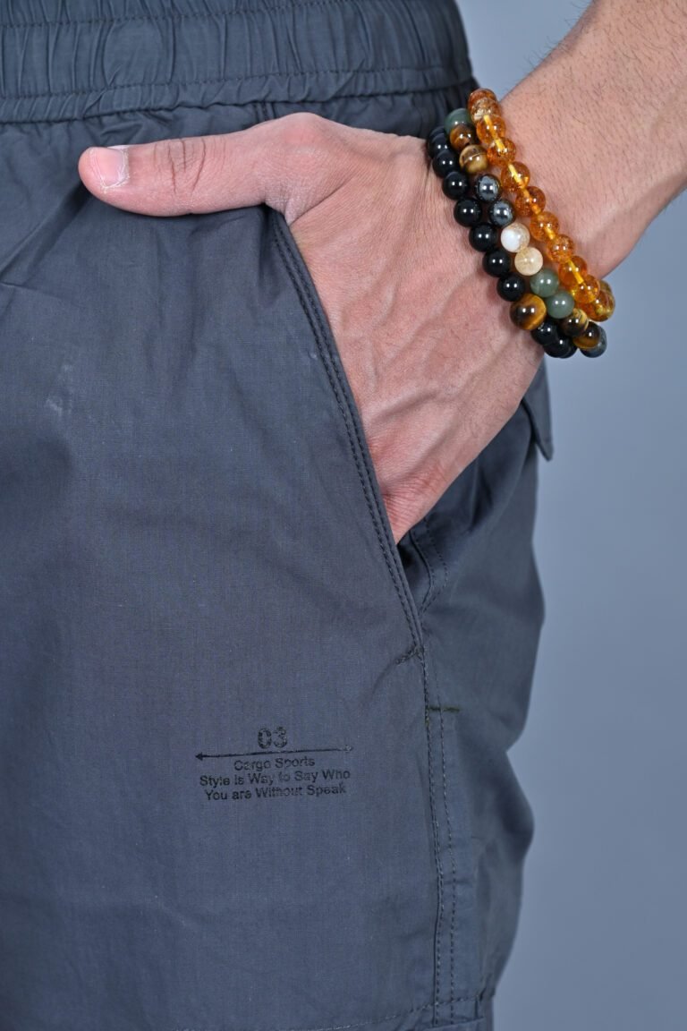 Cargo Sports Men Solid Cotton Dark Grey Cargo Pant - Image 5