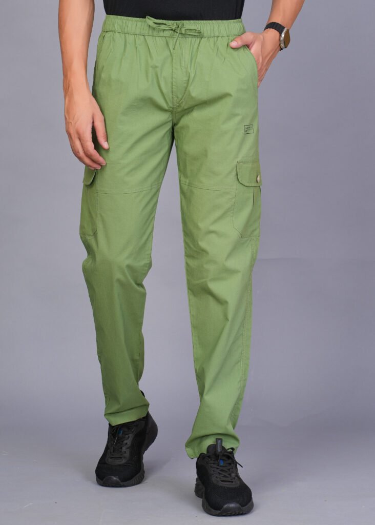 Cargo Sports Men's Solid Cotton Green Cargo Pant