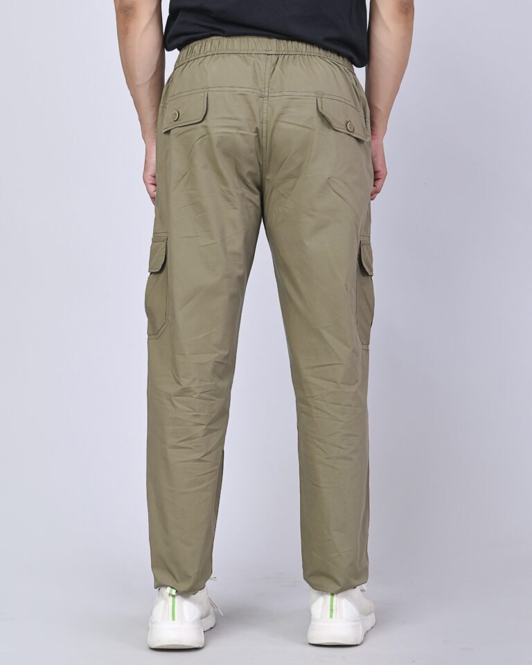 Cargo Sports Men Solid Cotton Light Green Cargo Pant - Image 4