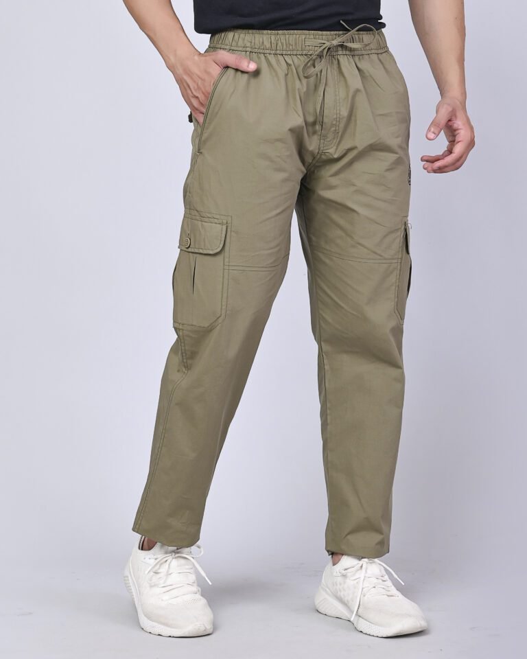 Cargo Sports Men Solid Cotton Light Green Cargo Pant - Image 2
