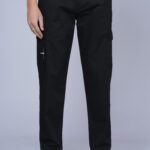 Cargo Sports Men Solid Cotton Black Cargo Pant