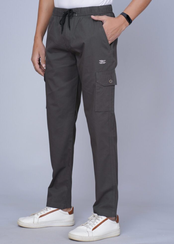 Cargo Sports Men Solid Cotton Dark Green Cargo Pant - Image 2