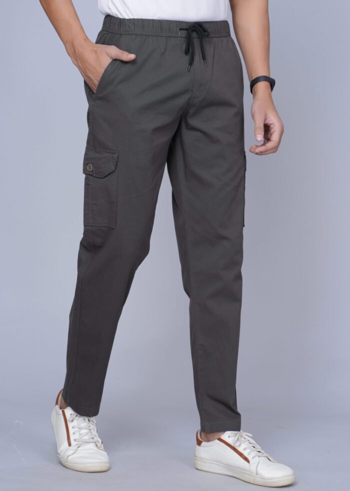 Cargo Sports Men Solid Cotton Dark Green Cargo Pant - Image 3