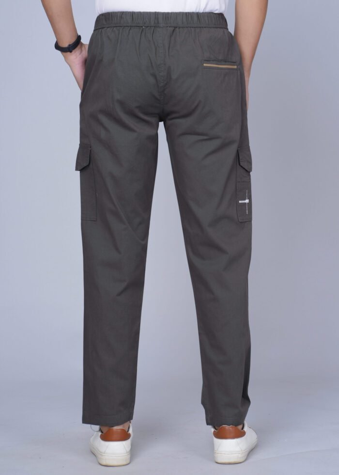 Cargo Sports Men Solid Cotton Dark Green Cargo Pant - Image 4
