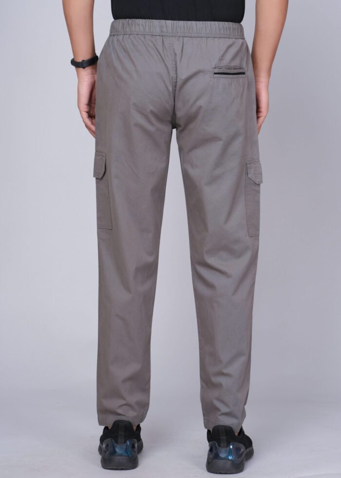 Cargo Sports Men Solid Cotton Dark Grey Cargo Pant - Image 4