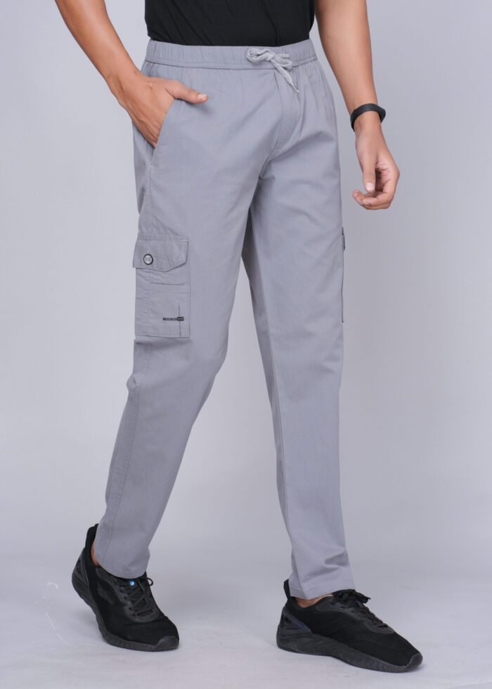Cargo Sports Men Solid Cotton Grey Cargo Pant - Image 2