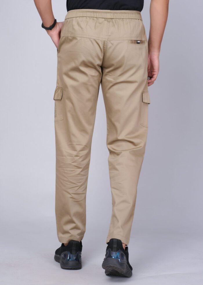 Cargo Sports Men Solid Cotton Beige Cargo Pant - Image 5
