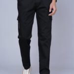Cargo Sports Men Solid Cotton Black Cargo Pant