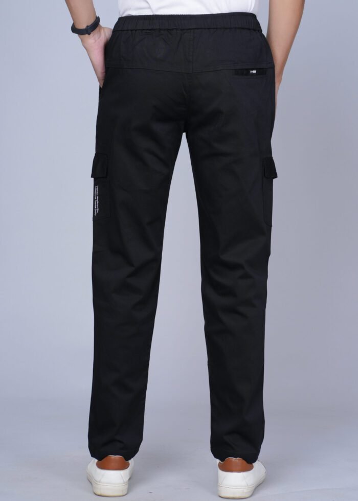 Cargo Sports Men Solid Cotton Black Cargo Pant - Image 5