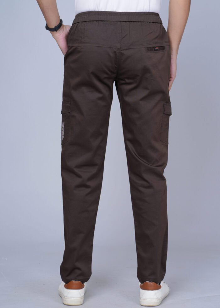 Cargo Sports Men Solid Cotton Brown Cargo Pant - Image 5