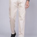Cargo Sports Men Solid Cotton Cream Cargo Pant