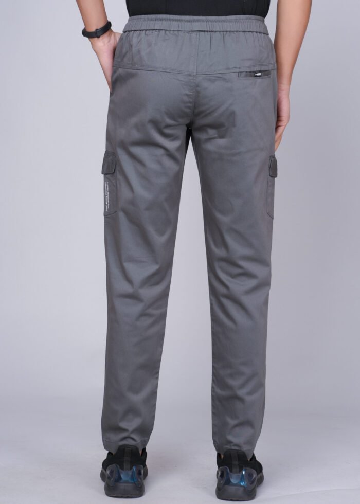 Cargo Sports Men Solid Cotton Dark Grey Cargo Pant - Image 5
