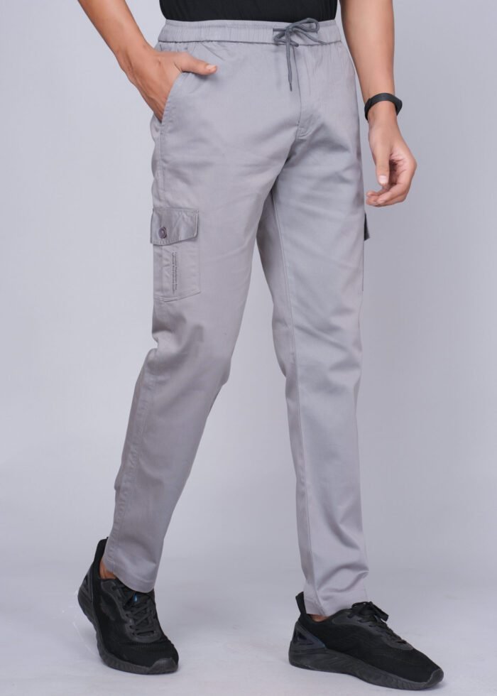 Cargo Sports Men Solid Cotton Grey Cargo Pant - Image 2