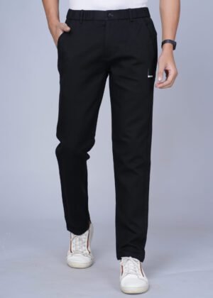 Cargo Sports Men Solid Cotton Black Track Pant