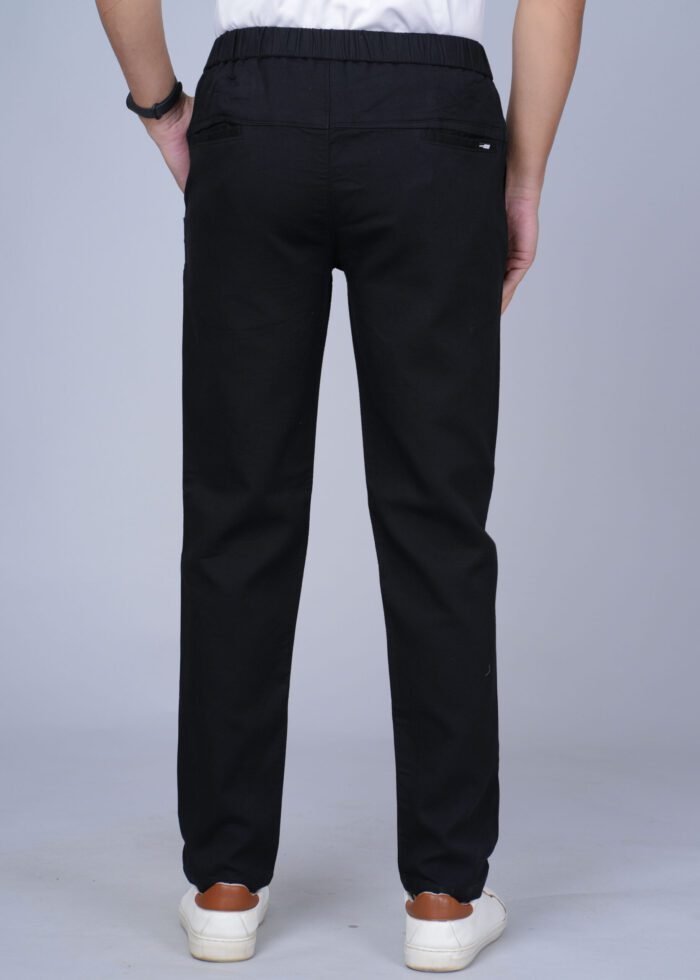 Cargo Sports Men Solid Cotton Black Track Pant - Image 4