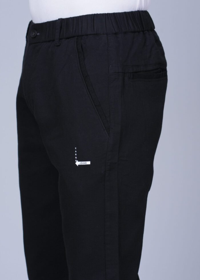 Cargo Sports Men Solid Cotton Black Track Pant - Image 3