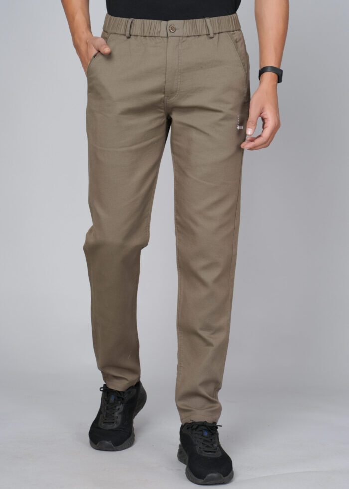 Cargo Sports Men Solid Cotton Brown Track Pant - Image 1