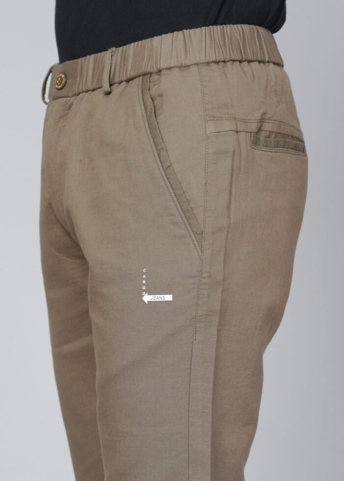 Cargo Sports Men Solid Cotton Brown Track Pant - Image 3