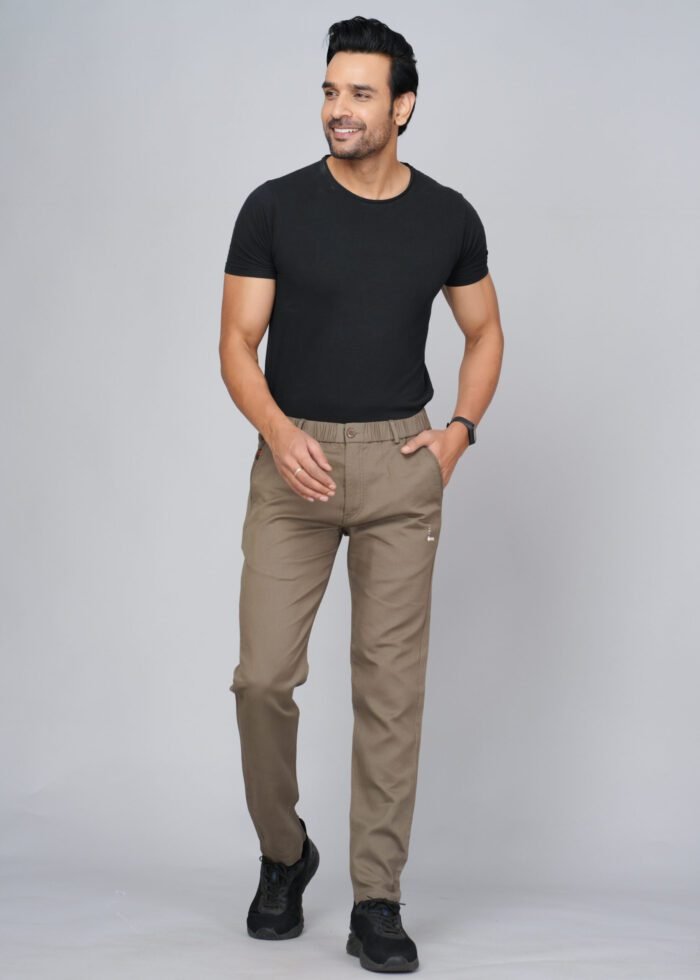 Cargo Sports Men Solid Cotton Brown Track Pant - Image 5