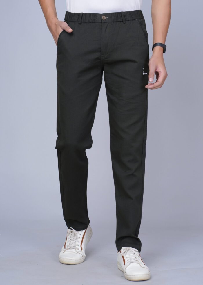 Cargo Sports Men Solid Cotton Dark Green Track Pant - Image 1