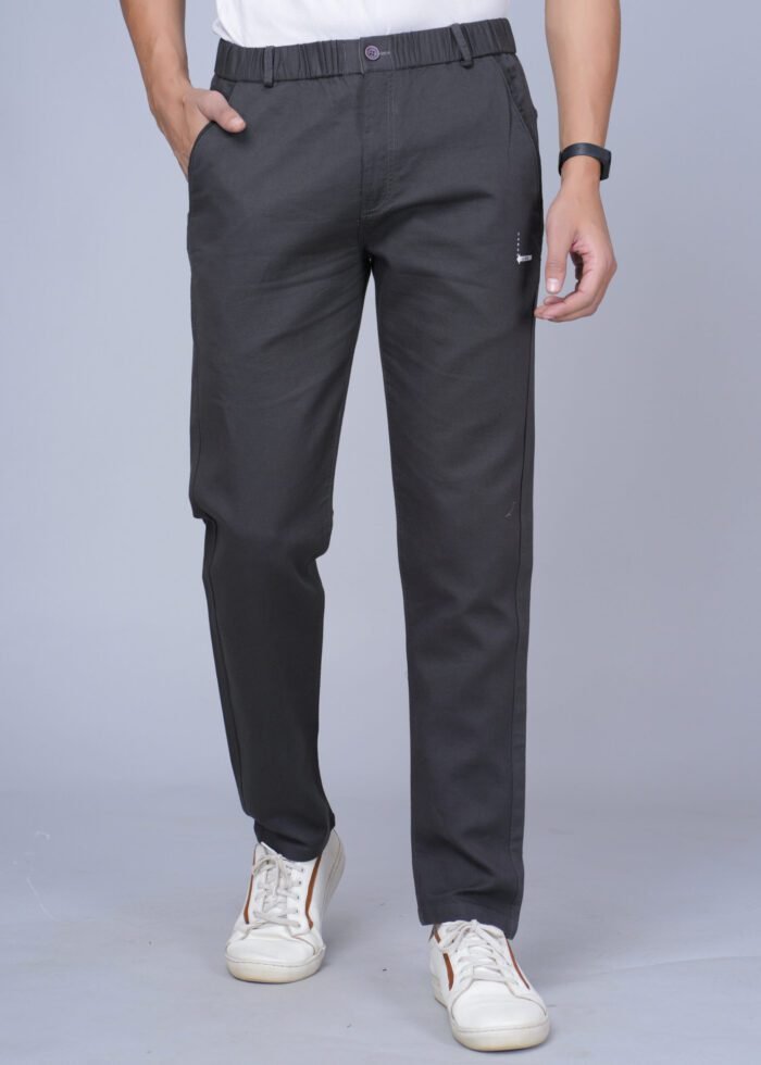 Cargo Sports Men Solid Cotton Dark Grey Track Pant - Image 1