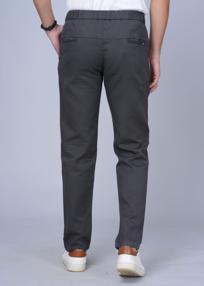 Cargo Sports Men Solid Cotton Dark Grey Track Pant - Image 4
