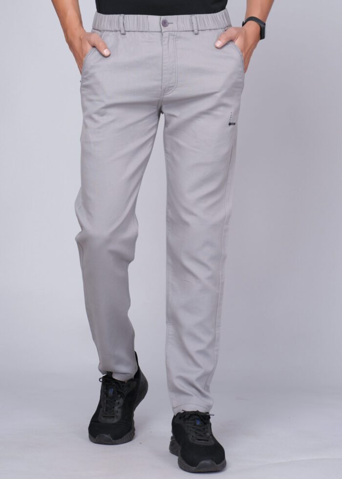 68005-Light Grey (1) Cargo Sports Men Solid Cotton Light Grey Track Pant - Image 1