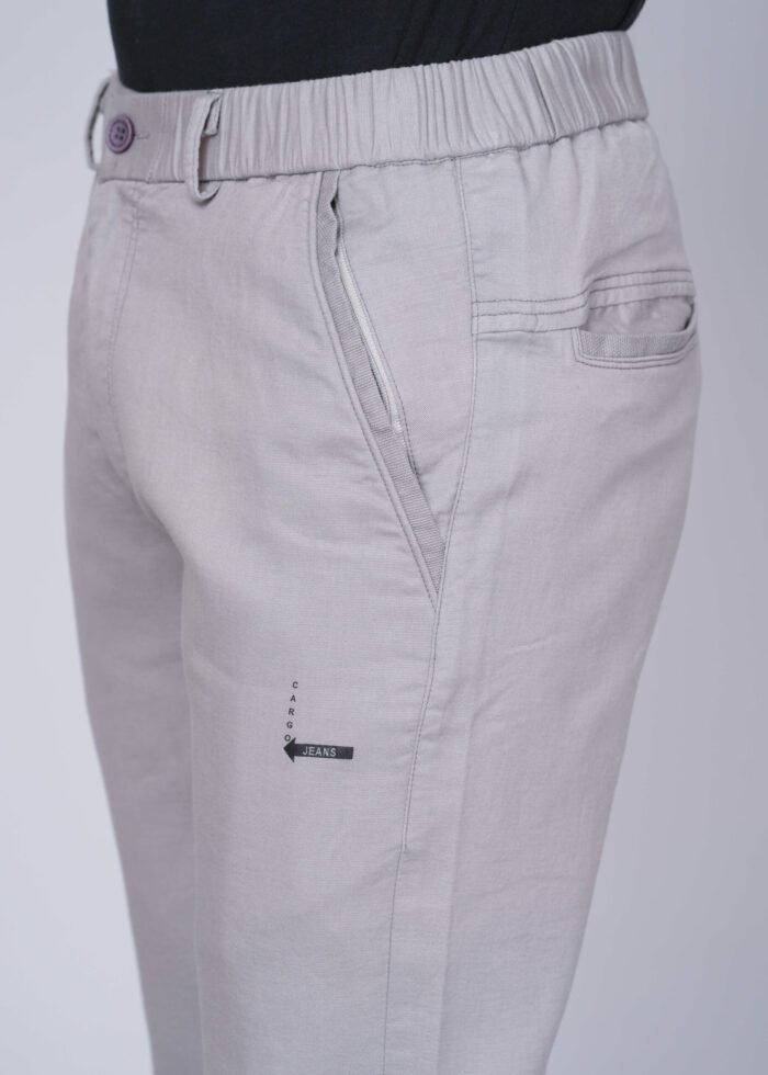 Cargo Sports Men Solid Cotton Light Grey Track Pant - Image 4