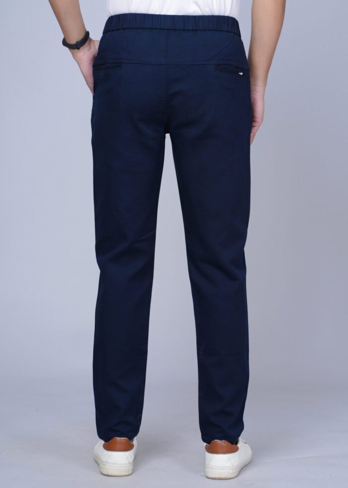 Cargo Sports Men Solid Cotton Navy Blue Track Pant - Image 4