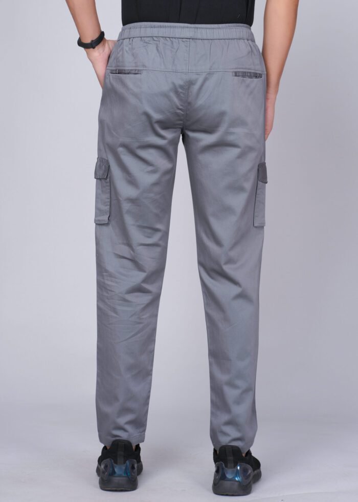 Cargo Sports Men Solid Cotton Grey Cargo Pant - Image 5