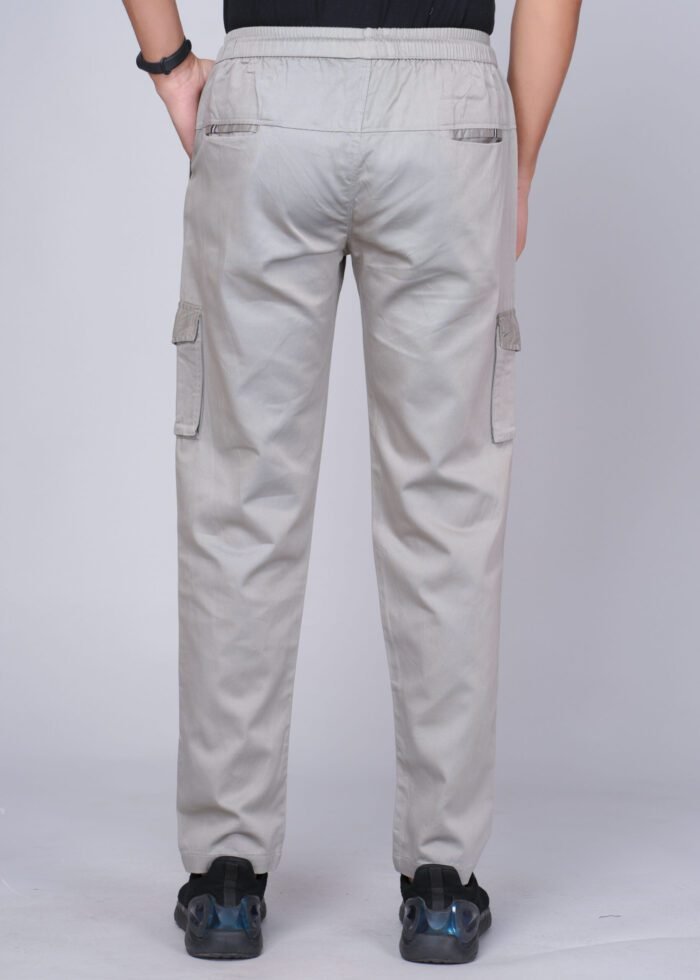 Cargo Sports Men Solid Cotton Light Grey Cargo Pant - Image 5