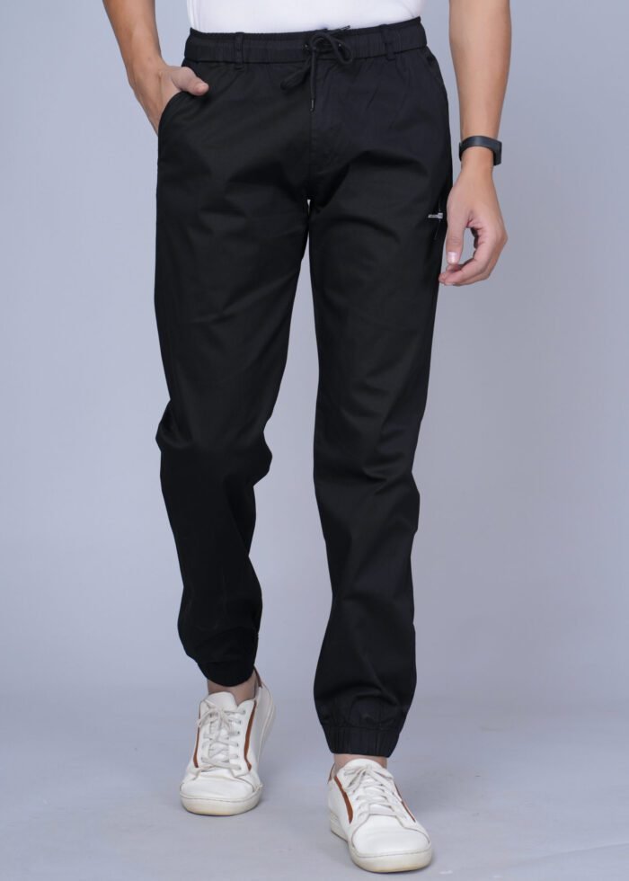 Cargo Sports Men Solid Cotton Black Jogger Styli Track Pant - Image 1