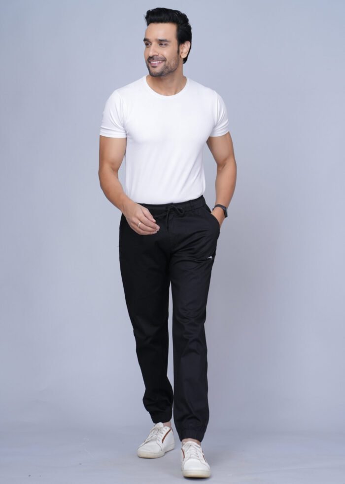 Cargo Sports Men Solid Cotton Black Jogger Styli Track Pant - Image 3
